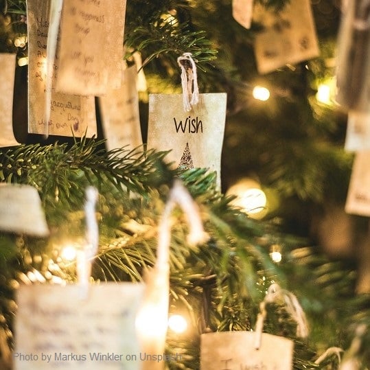 Christmas tree wish tag - Valentin Petkov Unsplash
